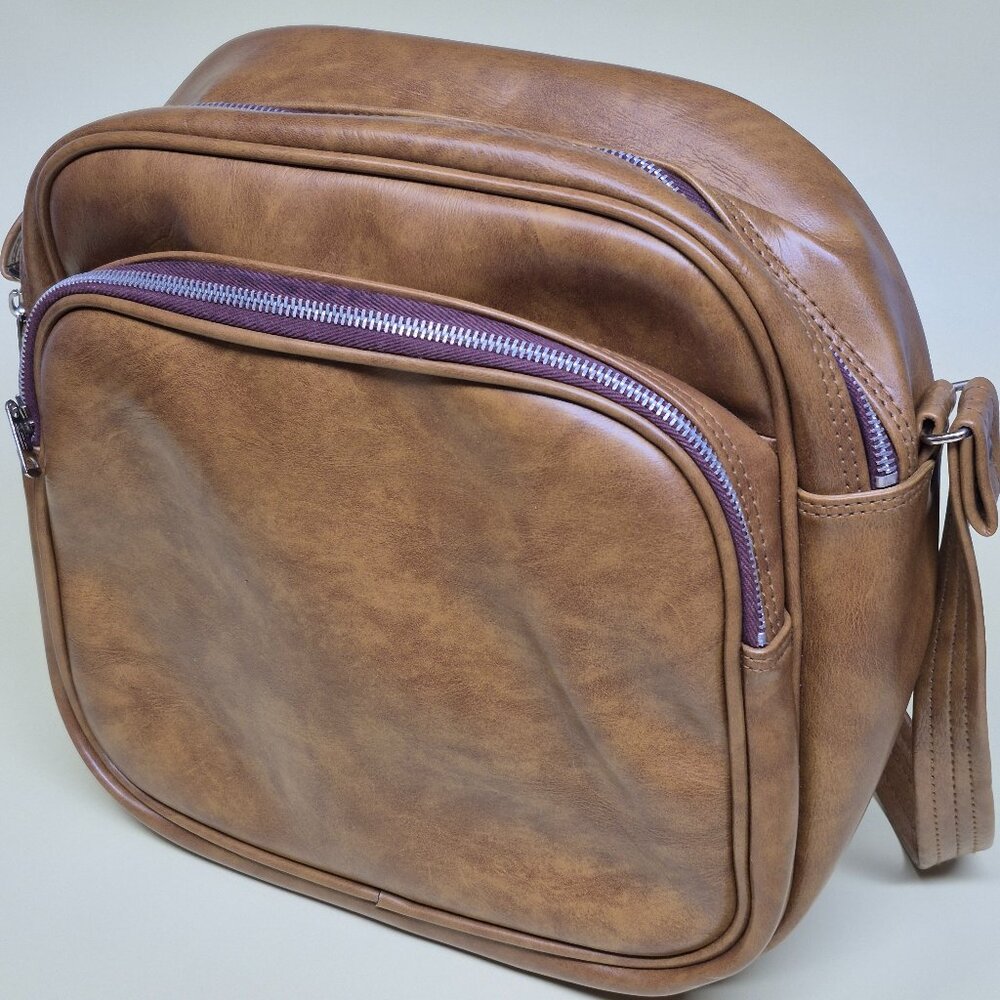 Airway Industries Brown Faux Leather Carry-On Luggage Vintage c.1960-70